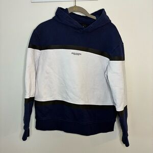 Armani Exchange Men's Navy and White Hoodie